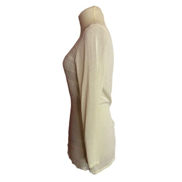 Alberto Makali Vintage Crochet Peplum Ivory Sweater Size M - Picture 3 of 8